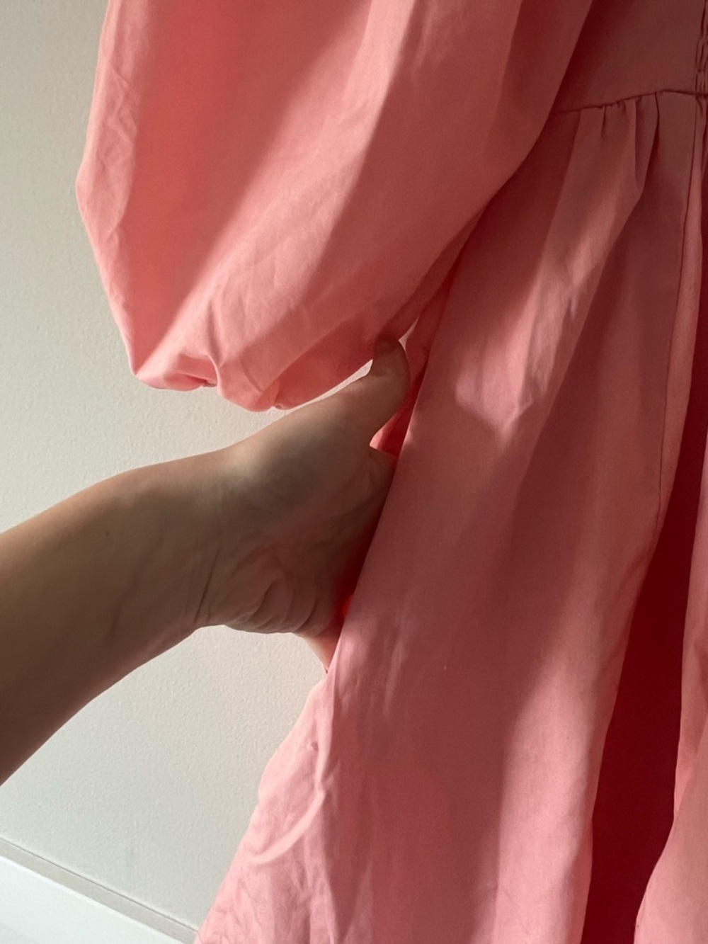 Abercrombie Pink Puff Sleeve Mini Dress Cottagecore Smocked Babydoll Size S - Picture 7 of 8
